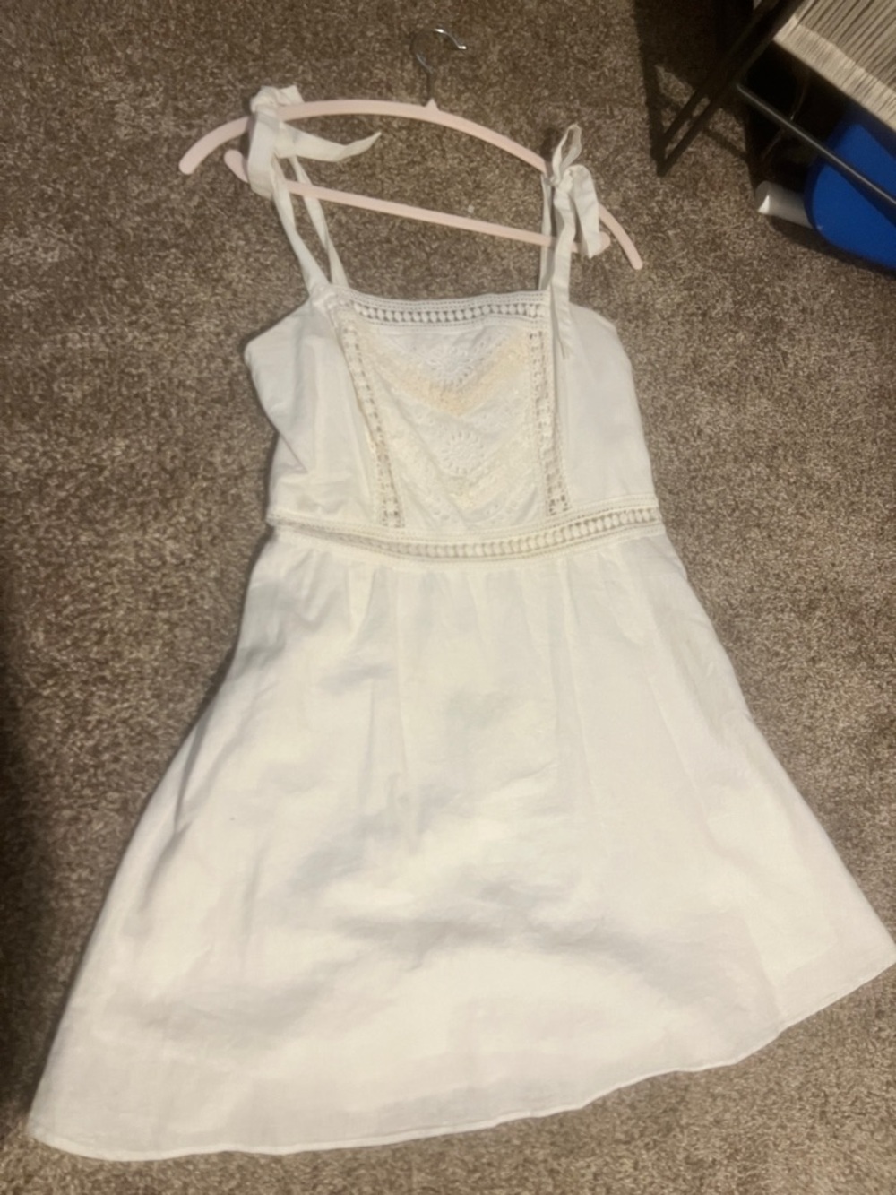 White Sundress with Crochet Bodice